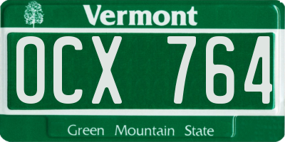 VT license plate OCX764