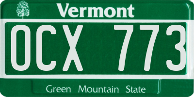 VT license plate OCX773
