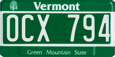 VT license plate OCX794
