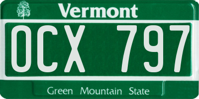VT license plate OCX797