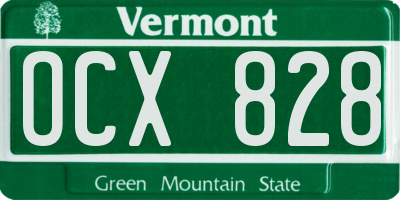 VT license plate OCX828