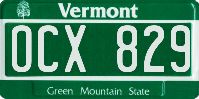 VT license plate OCX829