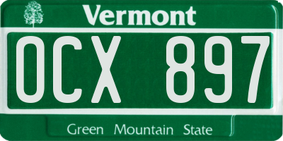 VT license plate OCX897