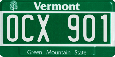 VT license plate OCX901