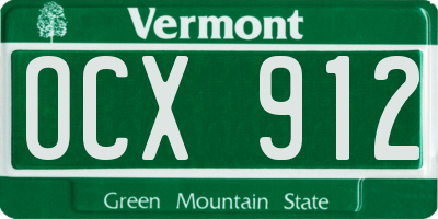 VT license plate OCX912