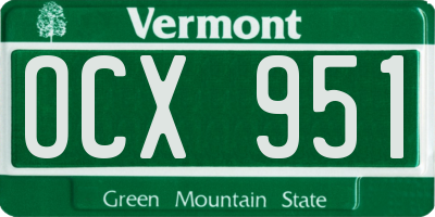 VT license plate OCX951