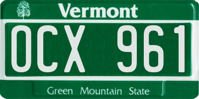 VT license plate OCX961