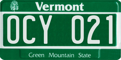 VT license plate OCY021