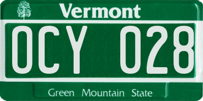 VT license plate OCY028