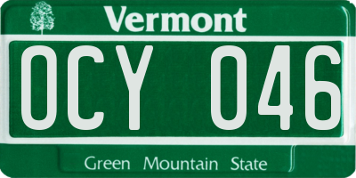 VT license plate OCY046