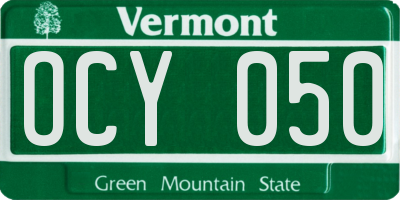 VT license plate OCY050