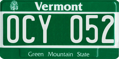 VT license plate OCY052