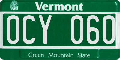 VT license plate OCY060