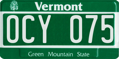 VT license plate OCY075