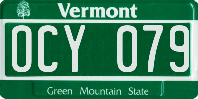 VT license plate OCY079