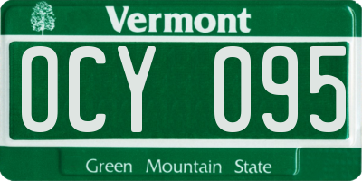 VT license plate OCY095
