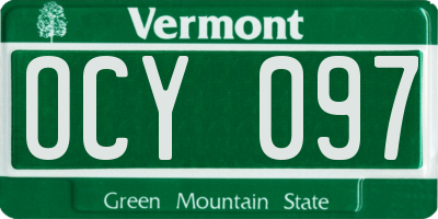 VT license plate OCY097