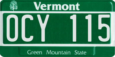 VT license plate OCY115