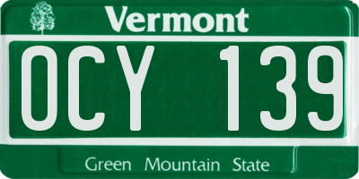 VT license plate OCY139