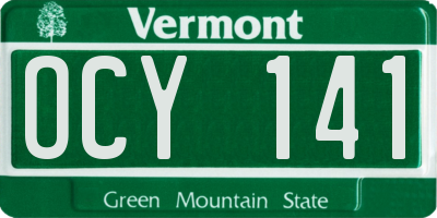 VT license plate OCY141
