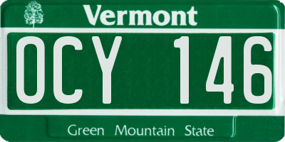 VT license plate OCY146