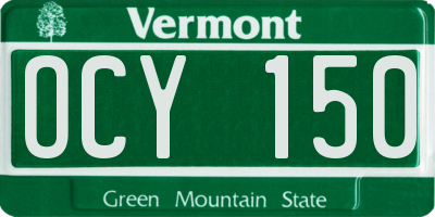 VT license plate OCY150