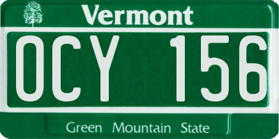 VT license plate OCY156