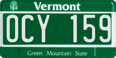 VT license plate OCY159