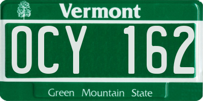 VT license plate OCY162