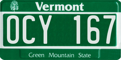 VT license plate OCY167