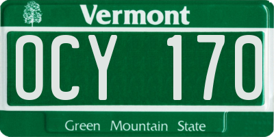 VT license plate OCY170