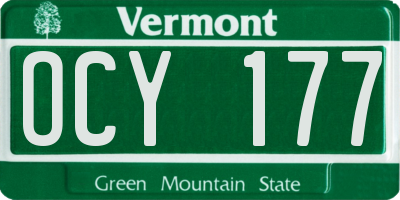 VT license plate OCY177