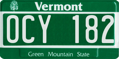 VT license plate OCY182