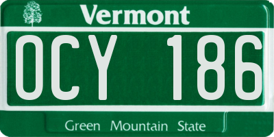VT license plate OCY186