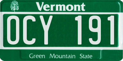 VT license plate OCY191