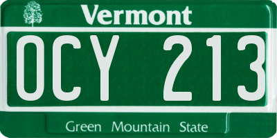 VT license plate OCY213