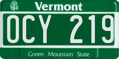 VT license plate OCY219