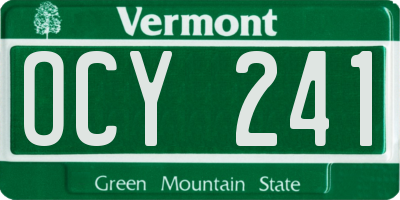 VT license plate OCY241