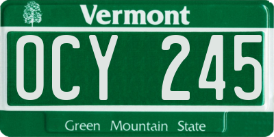 VT license plate OCY245