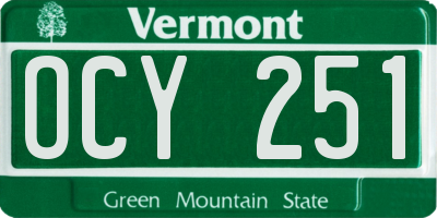 VT license plate OCY251