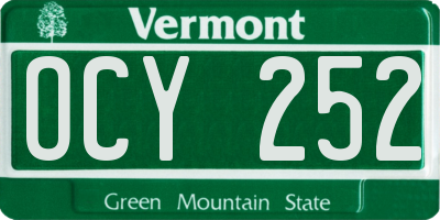 VT license plate OCY252