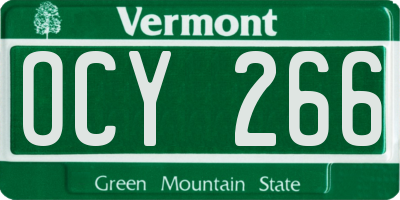 VT license plate OCY266