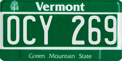 VT license plate OCY269