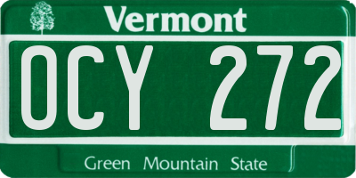 VT license plate OCY272