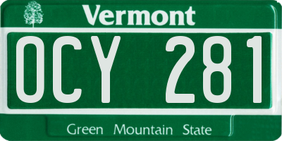 VT license plate OCY281