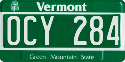 VT license plate OCY284