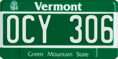 VT license plate OCY306