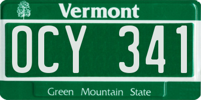 VT license plate OCY341