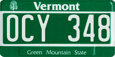 VT license plate OCY348