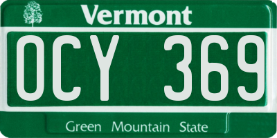 VT license plate OCY369